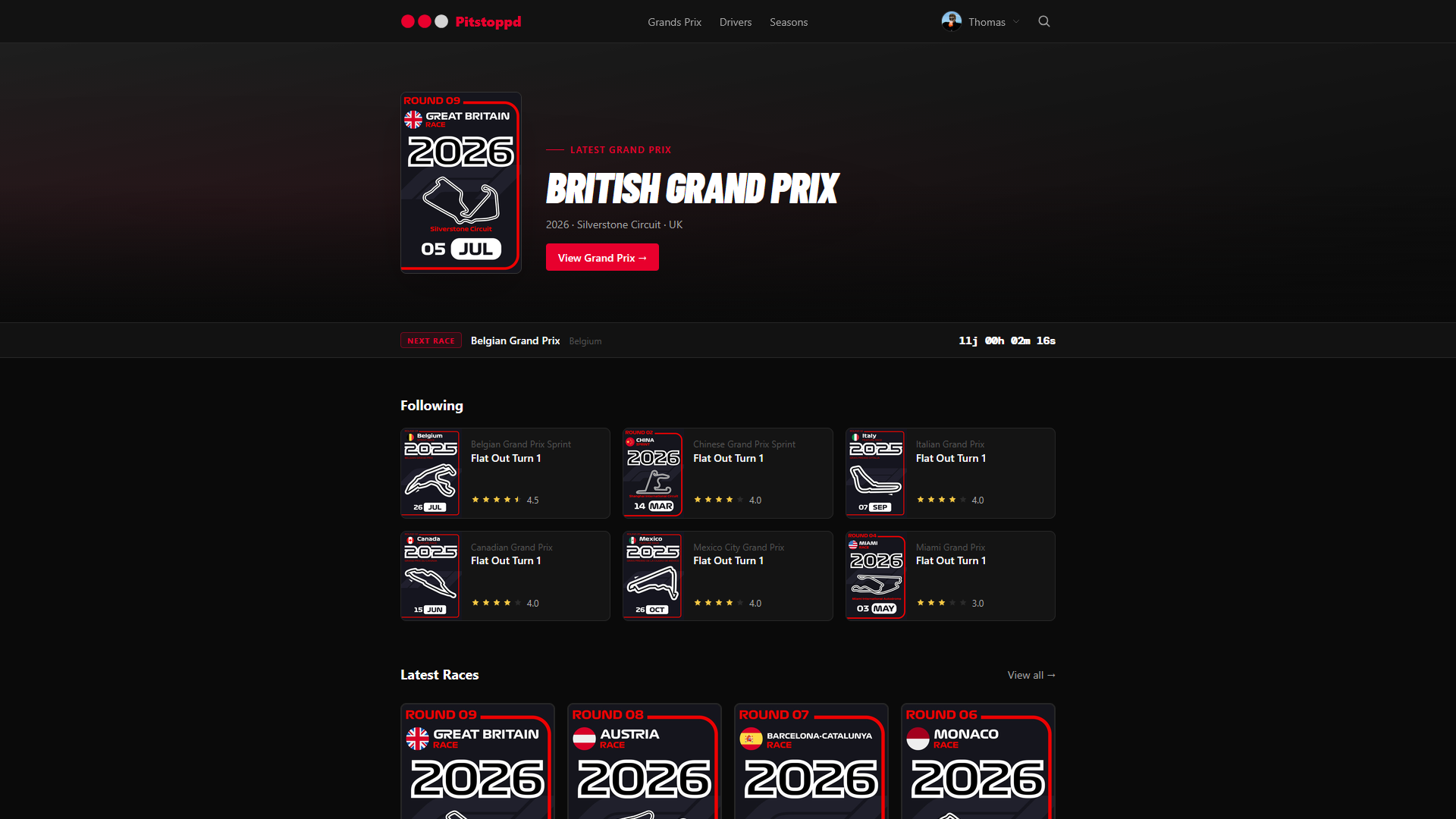 Pitstoppd app screenshot